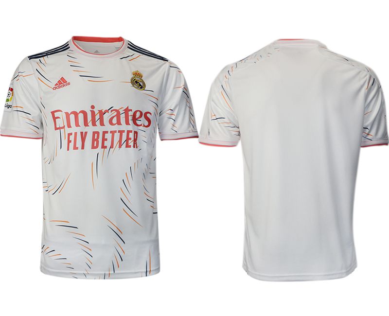 Men 2021-2022 Club Real Madrid home aaa version white blank Adidas Soccer Jersey->customized soccer jersey->Custom Jersey
